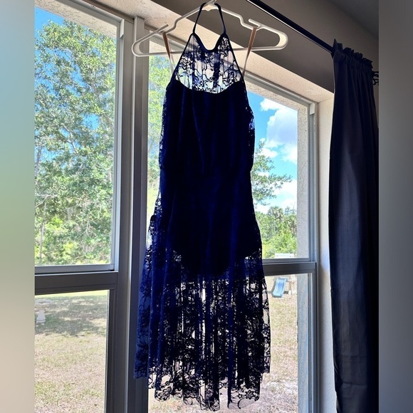 Balera Dancewear Dress- Navy Blue Adult Small - Picture 5 of 12